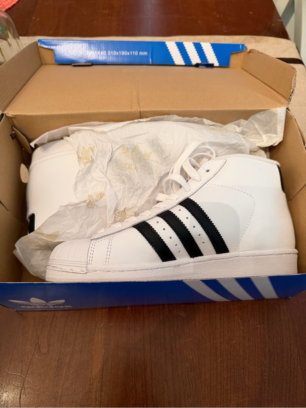 Adidas Pro Model J S85962 Youth 5.5 White Black Shell Toe High Tops NEW